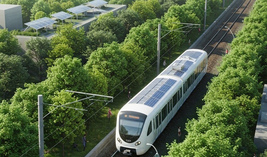 Eco-friendly metro train reducing congestion, pollution, and promoting sustainable living in Pune.