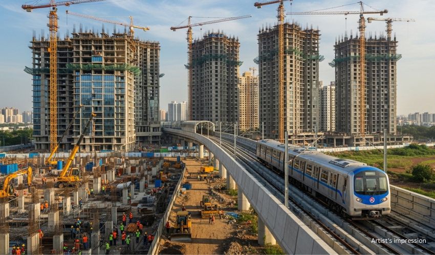 New residential projects rising near Pune Metro Line 3 and Hinjewadi station.