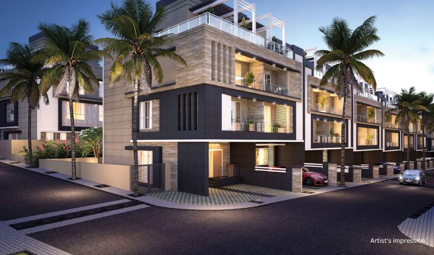 Row houses in Pune located near metro lines, green walkways, and peaceful surroundings.