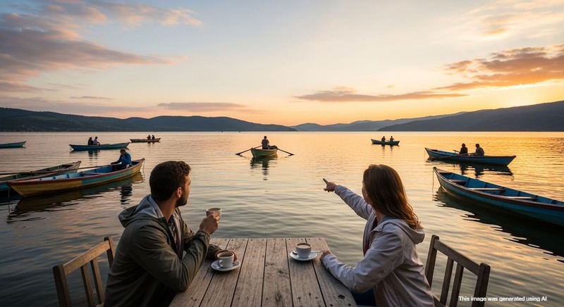 Couple enjoying sunset boating at Kasarsai Dam near luxury apartments in Hinjewadi.