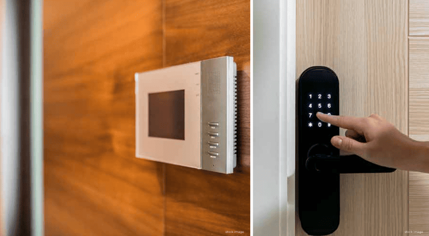 Premium digital door lock ensuring secure living at Canvas premium residences.