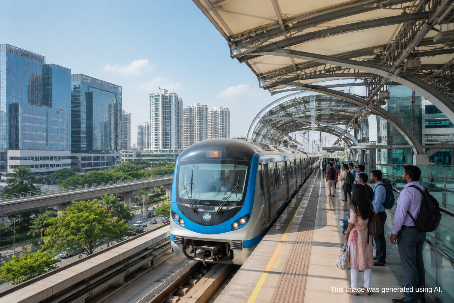 Pune Metro Line 3 elevated corridor near Hinjewadi residential area