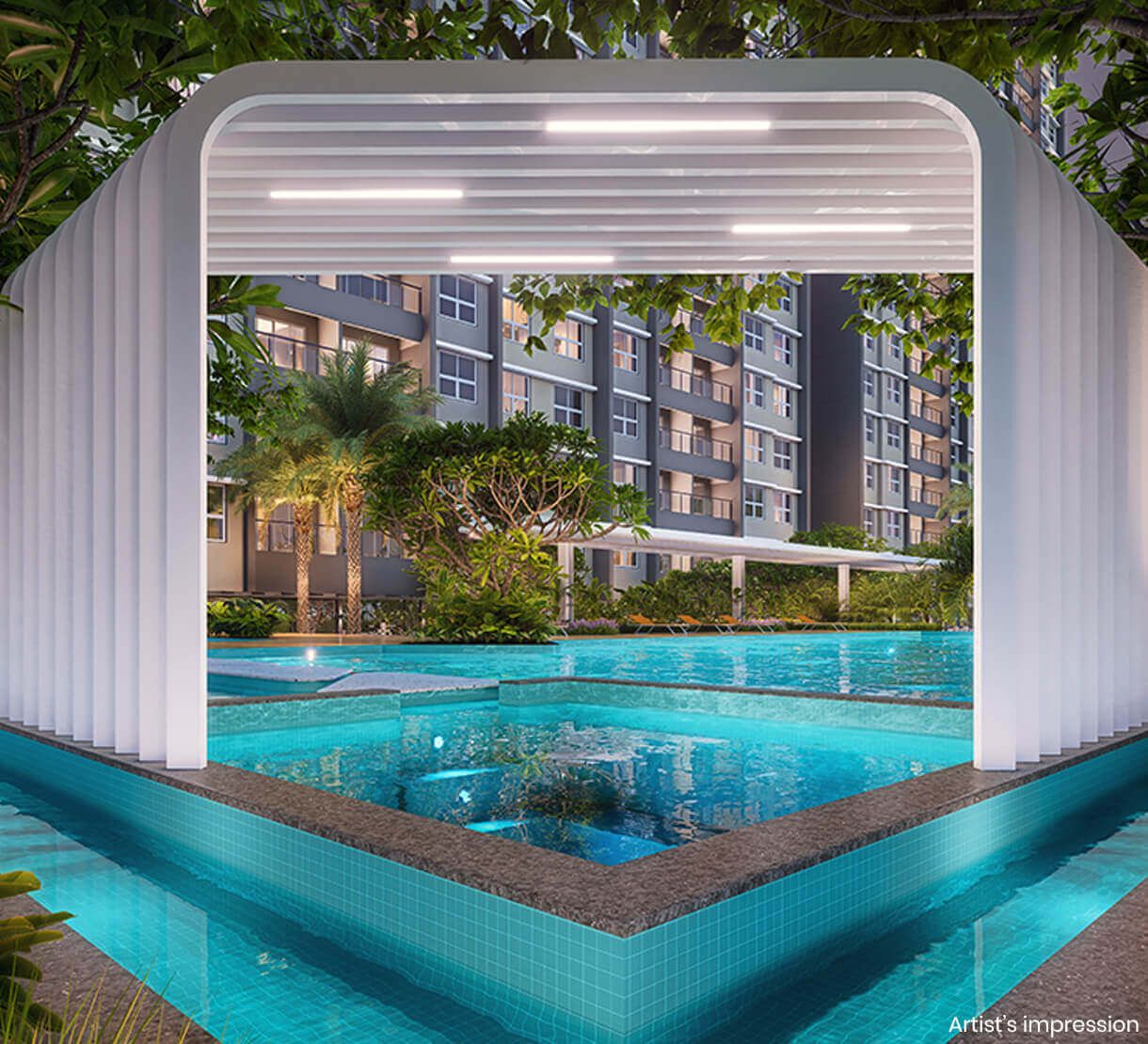 JACUZZI WITH FEATURE CANOPY Luxury Amenity at Duet Life Republic Hinjewadi
