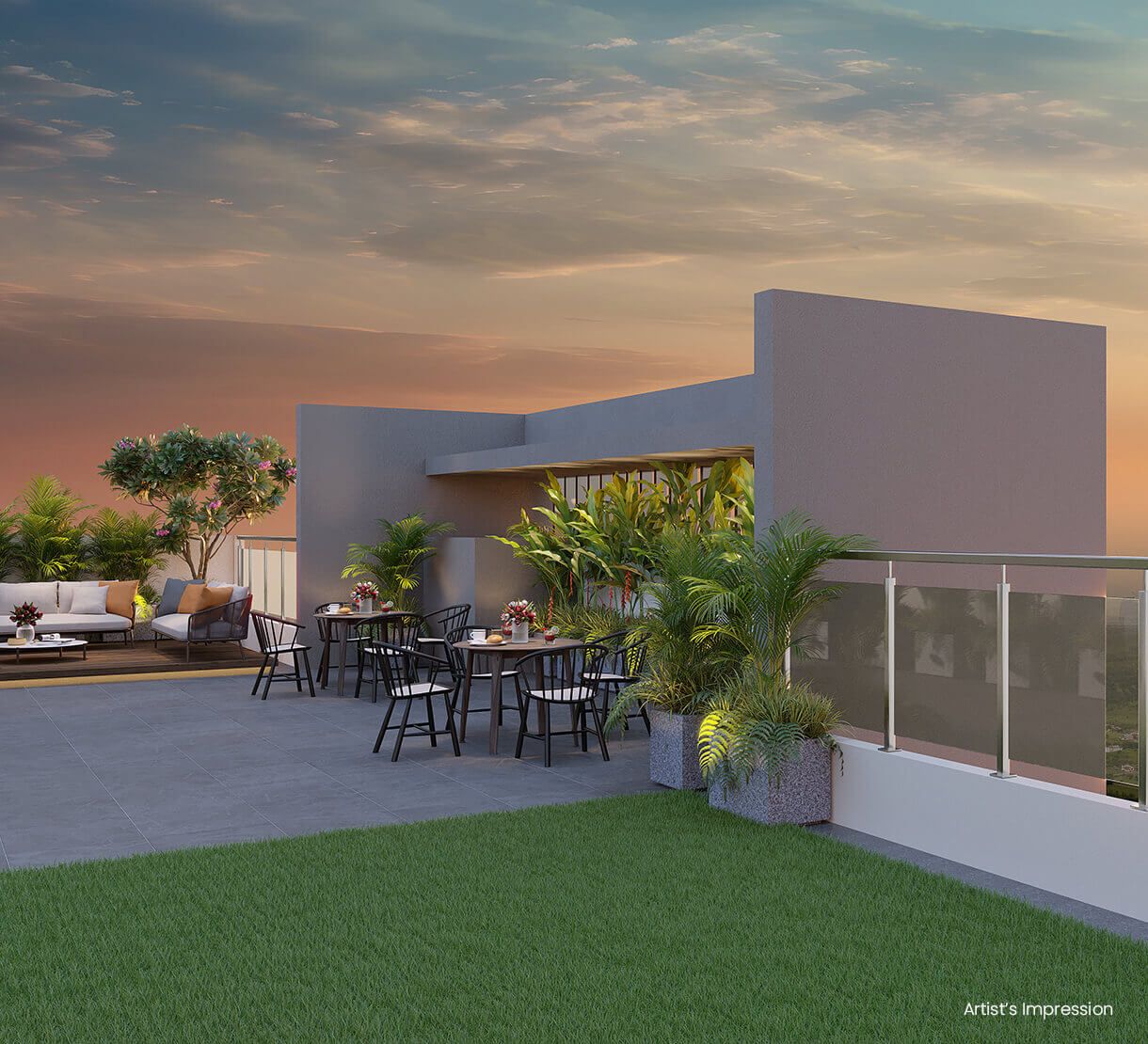 TERRACE  RAILING Luxury Amenity at Qrious Life Republic Hinjewadi