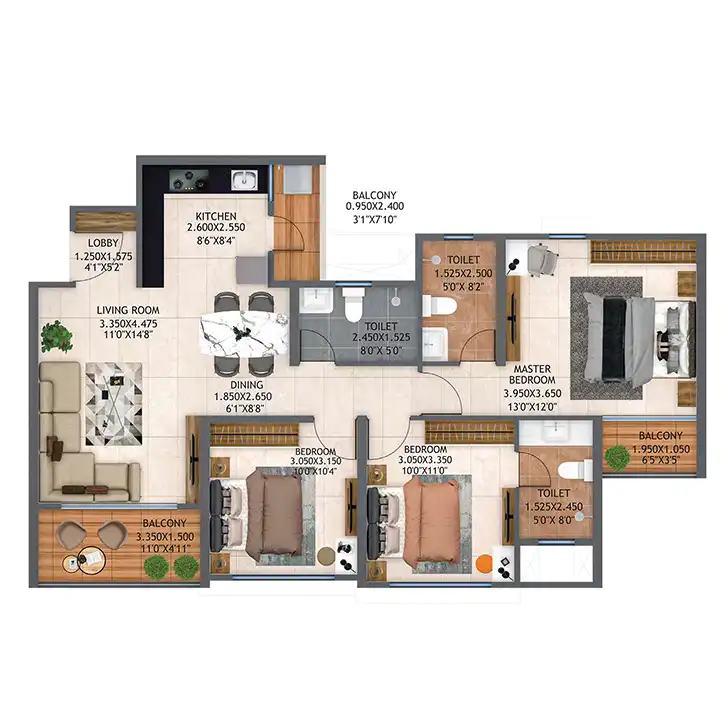Atmos Architectural Floor Plan 18 – Kolte Patil Life Republic Hinjewadi