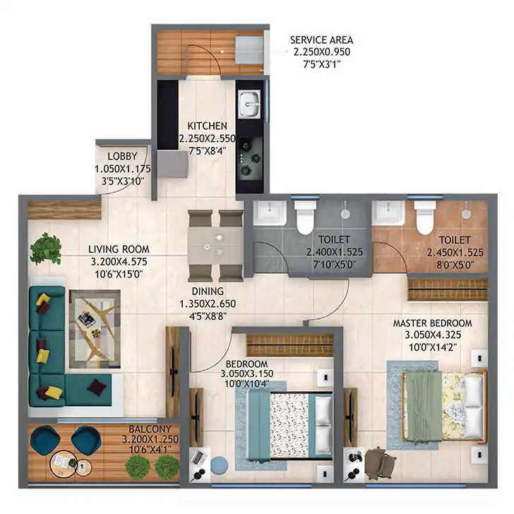 Atmos Architectural Floor Plan 1 – Kolte Patil Life Republic Hinjewadi