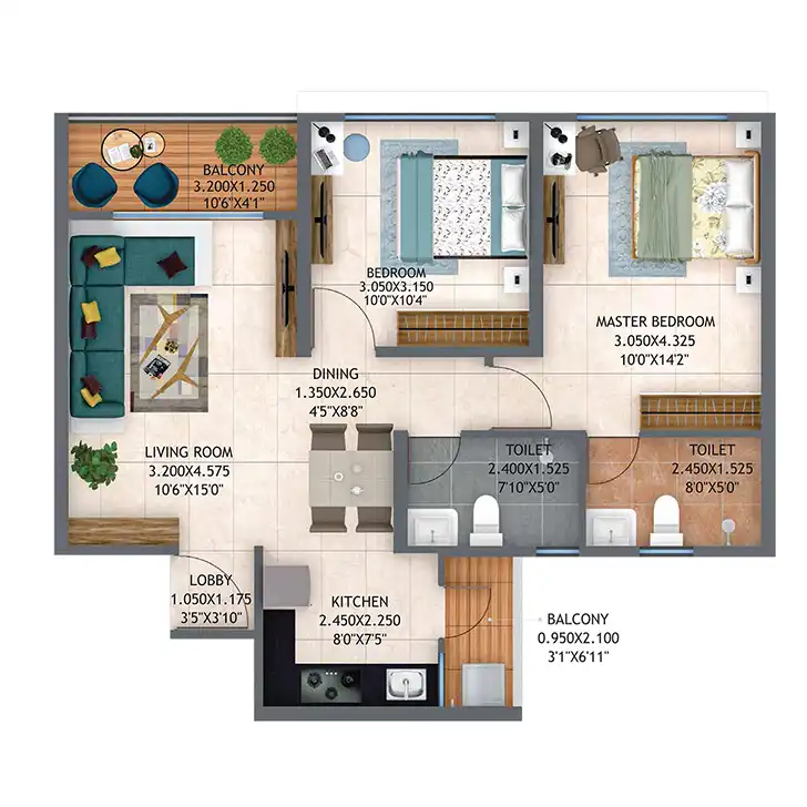 Atmos Architectural Floor Plan 8 – Kolte Patil Life Republic Hinjewadi