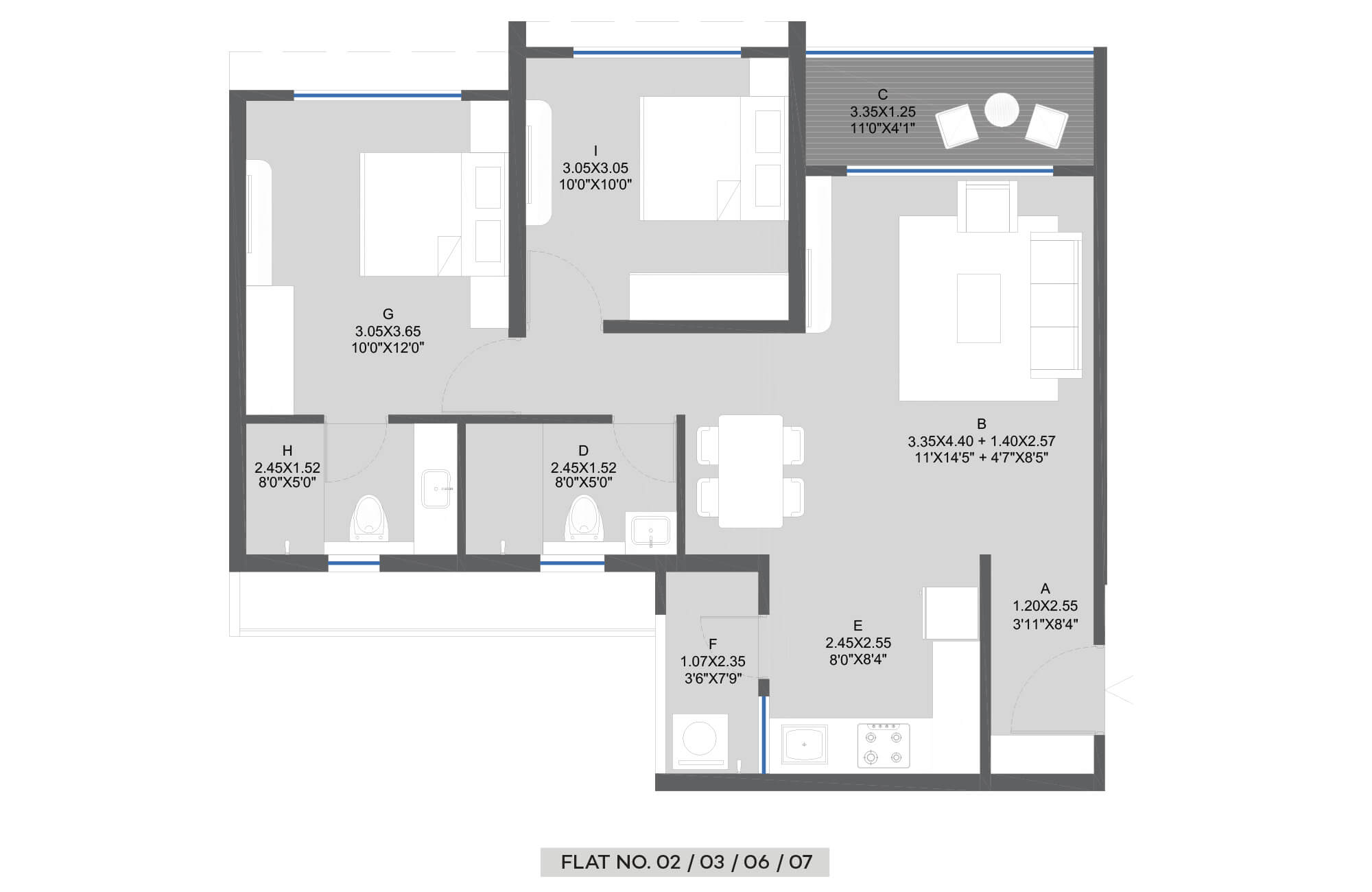 Duet Architectural Floor Plan 5 – Kolte Patil Life Republic Hinjewadi