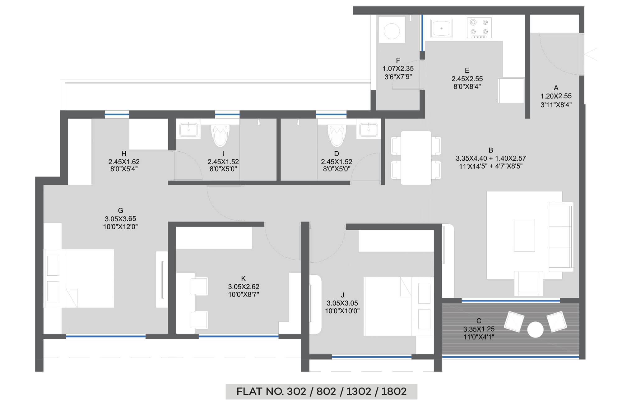 Duet Architectural Floor Plan 7 – Kolte Patil Life Republic Hinjewadi