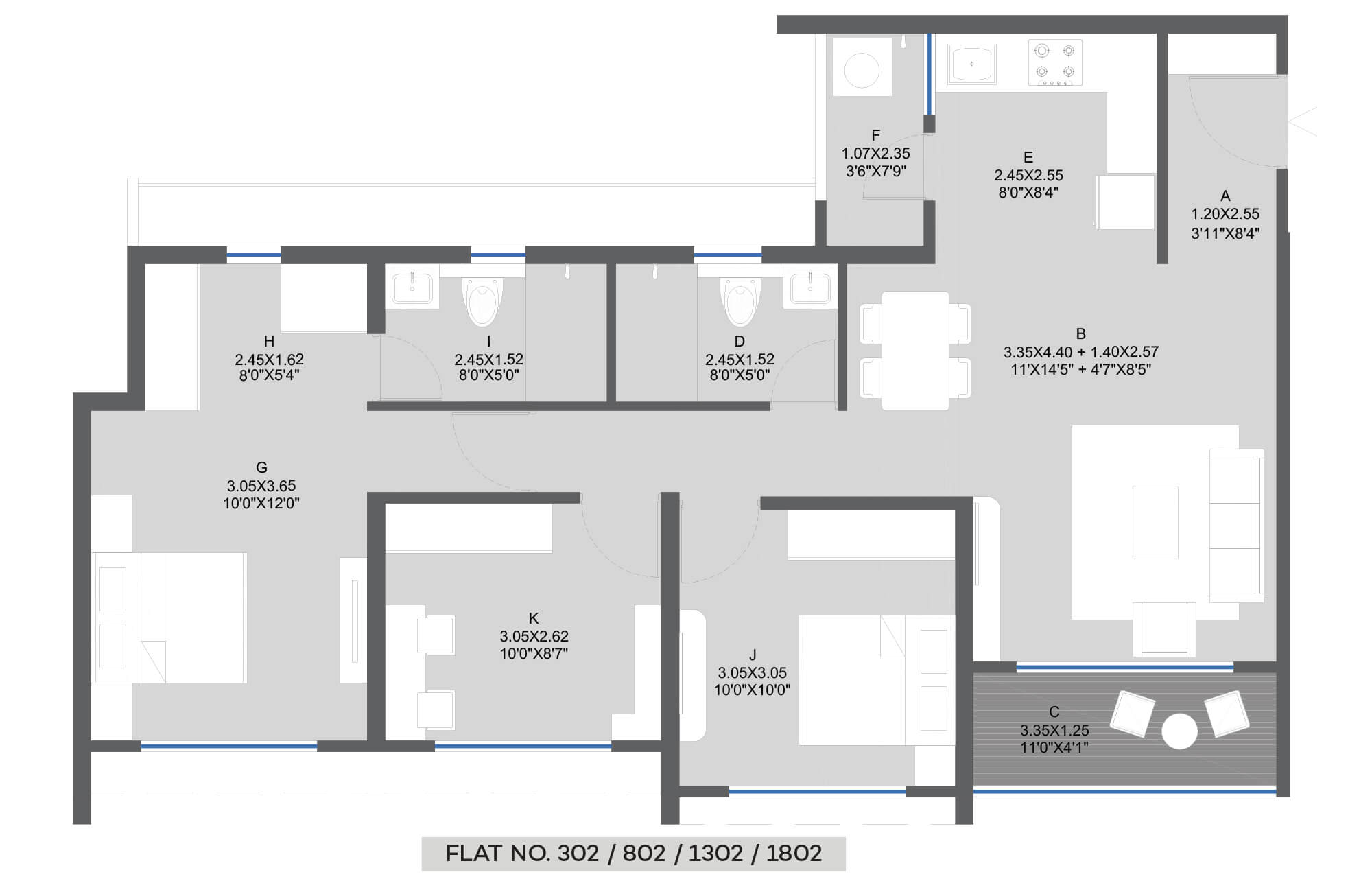 Duet Architectural Floor Plan 4 – Kolte Patil Life Republic Hinjewadi