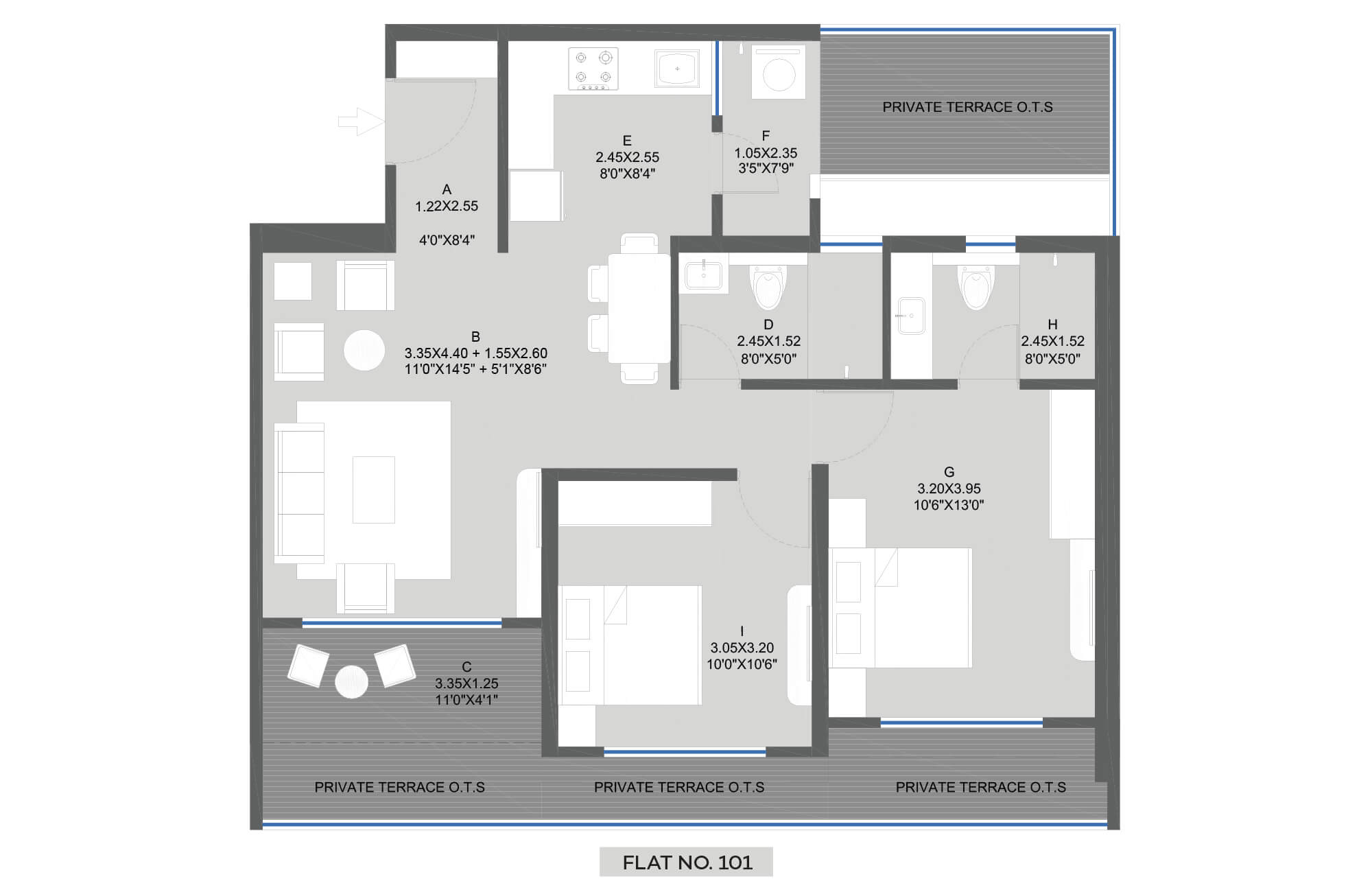 Duet Architectural Floor Plan 10 – Kolte Patil Life Republic Hinjewadi