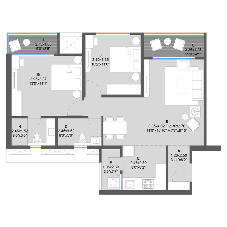 Echoes Architectural Floor Plan 2 – Kolte Patil Life Republic Hinjewadi
